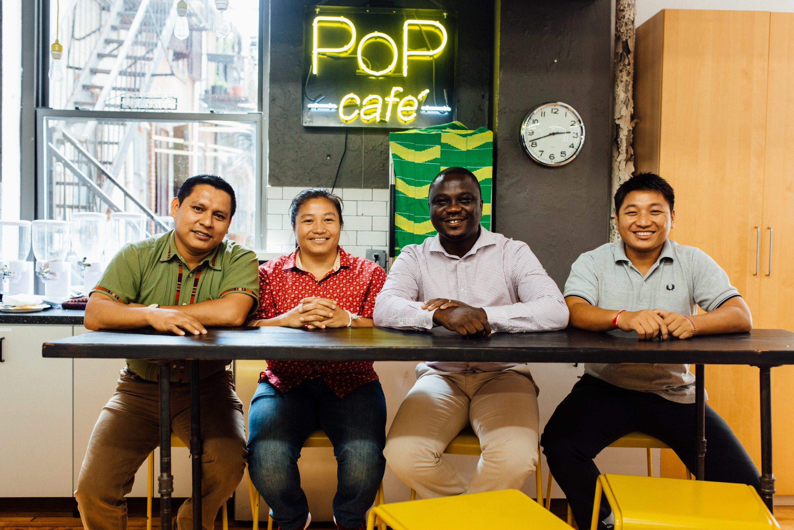 PoP's Country Directors (from left: Jorge Bolom, Lanoy Keosuvan, Freeman Gobah and Ya Laoxayda) visit the NYC office in 2016.